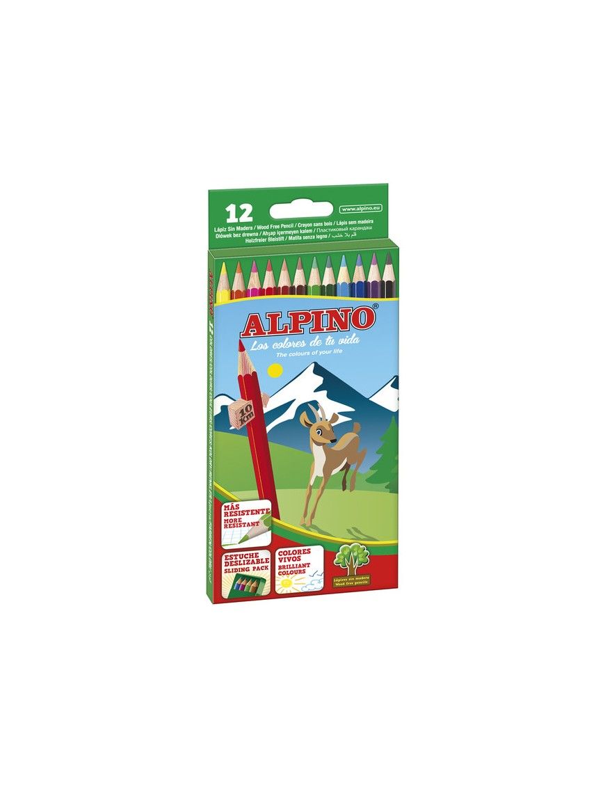 PINTURAS ALPINO CORTO DE 12 COLORES.