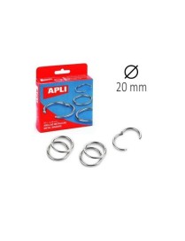 CAJA 20 ANILLAS METALICAS DE 20 MM. APLI