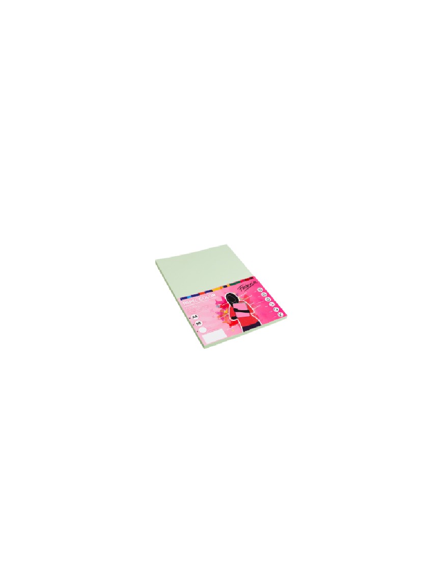 PAPEL 80G A4 100H VERDE CLARO FABRISA