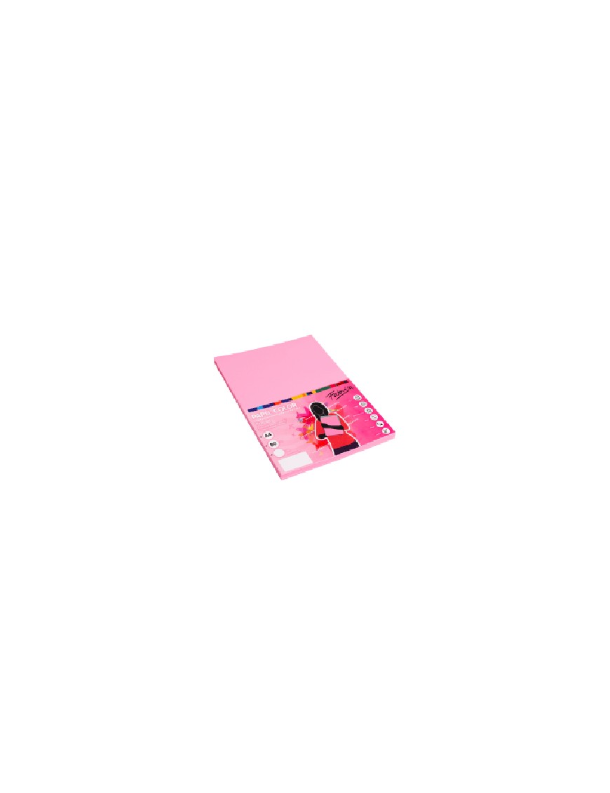 PAPEL 80G A4 100H ROSA FABRISA