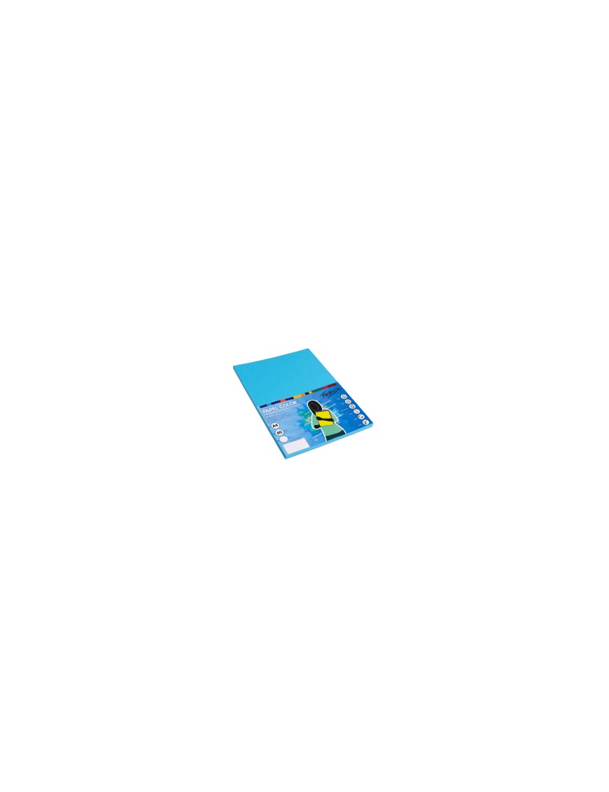 PAPEL 80G A4 100H AZUL TURQUESA FABRISA