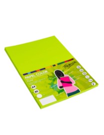 PAPEL 80G A4 100H VERDE FLUOR FABRISA