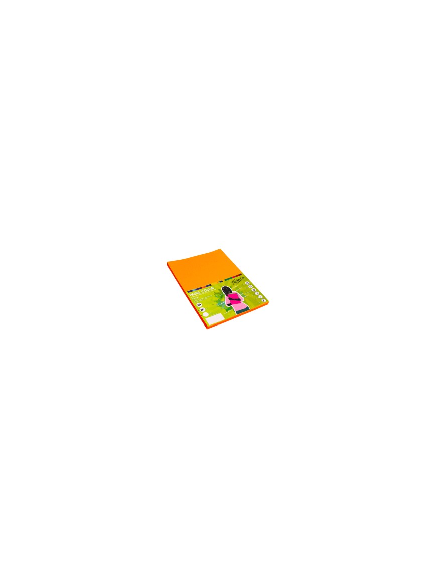 PAPEL 80G A4 100H NARANJA FLUOR FABRISA