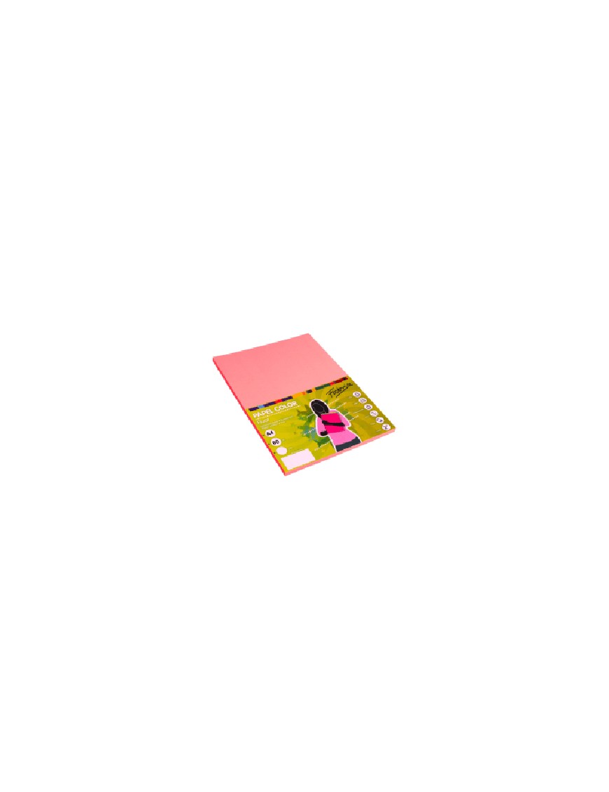 PAPEL 80G A4 100H ROSA FLUOR FABRISA