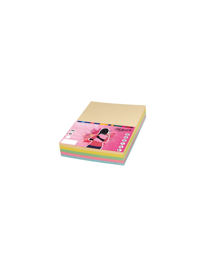 PAPEL A4 250 H COLORES PASTEL SURTIDO FABRISA
