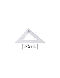 ESCUADRA DE 30 CM SIN BISEL TRANSPARENTE FAIBO