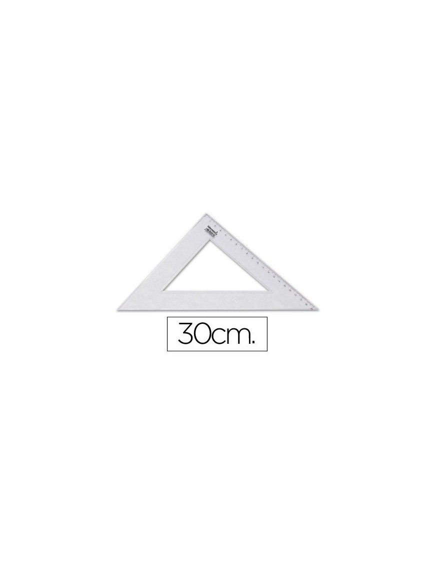 ESCUADRA DE 30 CM SIN BISEL TRANSPARENTE FAIBO
