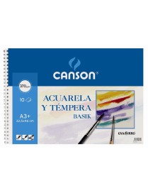BLOC DIBUJO ACUARELA A3 DE 370 GR. CANSON. 10 HOJA