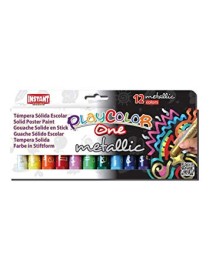 PLAYCOLOR TEMPERA SOLIDA 12 UDS METALIC