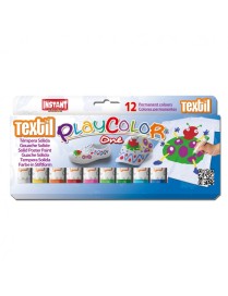 PLAYCOLOR TEMPERA SOLIDA TEXTIL 12 UNIDADES