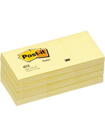 POST-IT TACO NOTAS 38X51AMARILLO. PACK 3