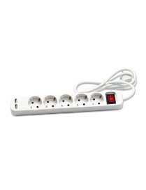 REGLETA MULTIPLE CEGASA 5 TOMAS CABLE 2 USB 4M
