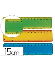REGLA DE 15 CM. EN COLORES SURTIDOS