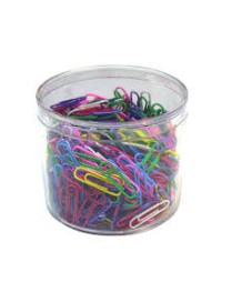CLIPS BOTE 500 COLORES PLASTIFICADOS 33 MM KCA102