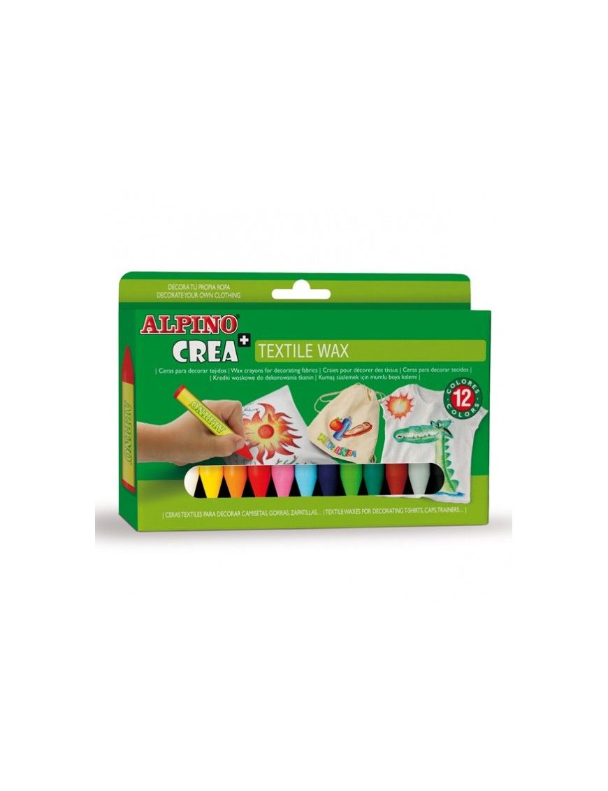 CAJA 12 CERAS CREA + TEXTILE WAX ALPINO