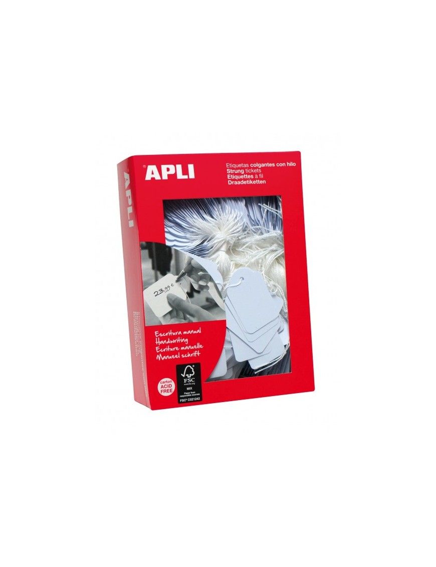APLI 00384 BOLSA 1000 ETIQUETAS COLGANTES 9X24