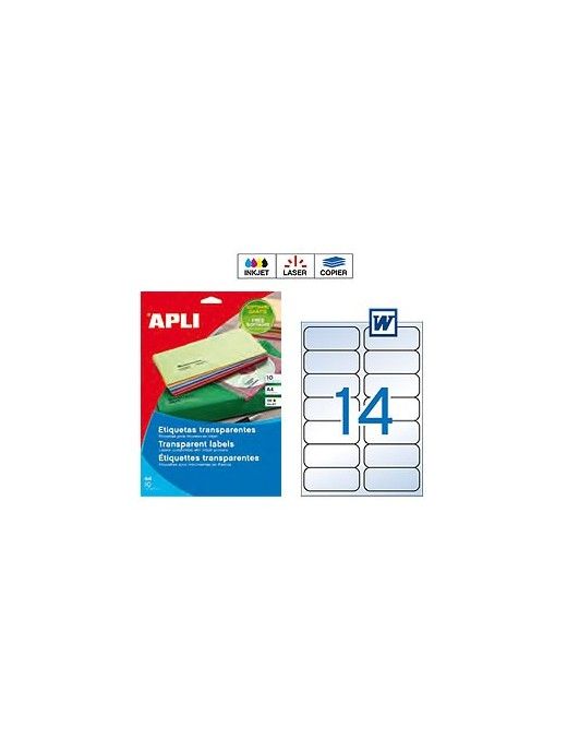 ETIQUETA DE 99.1X38.1 POLIESTER APLI 10052 TRANSPA