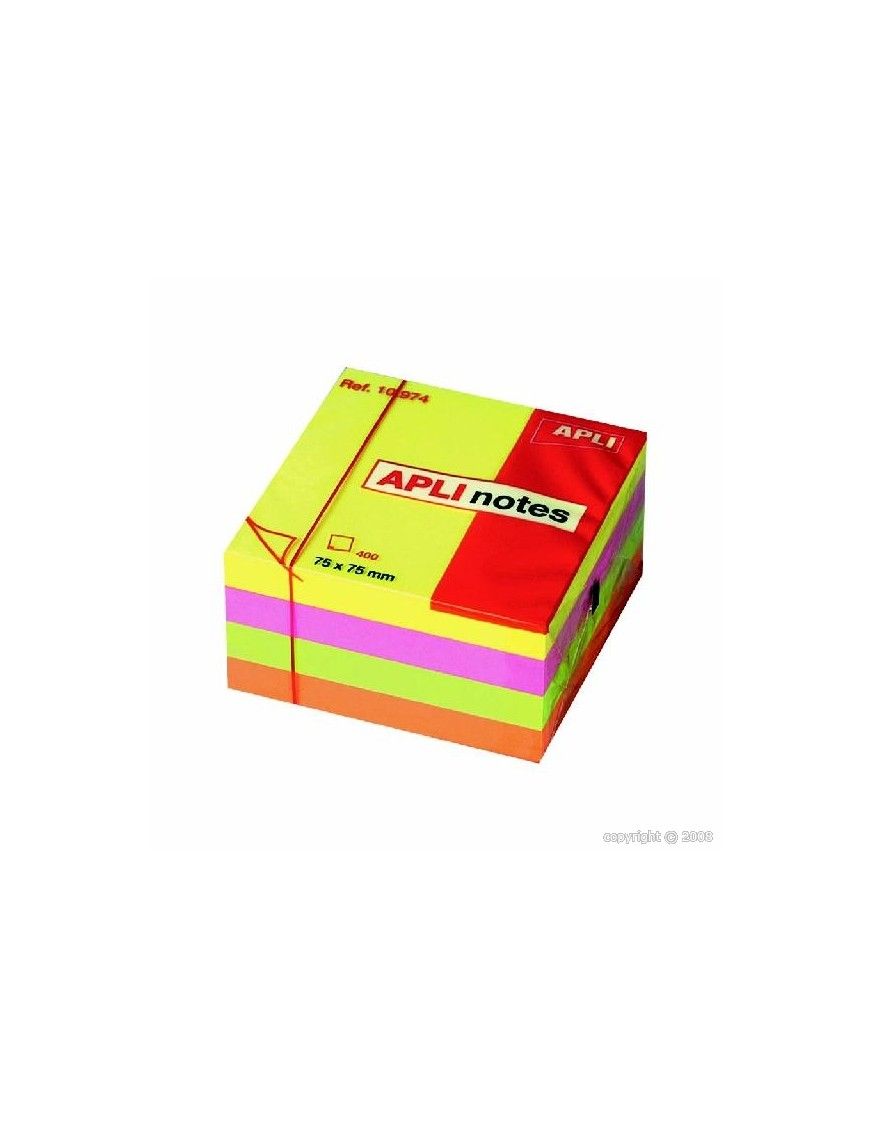 APLI NOTAS ADHESIVAS BRILLANTES 75X75 EN COLORES