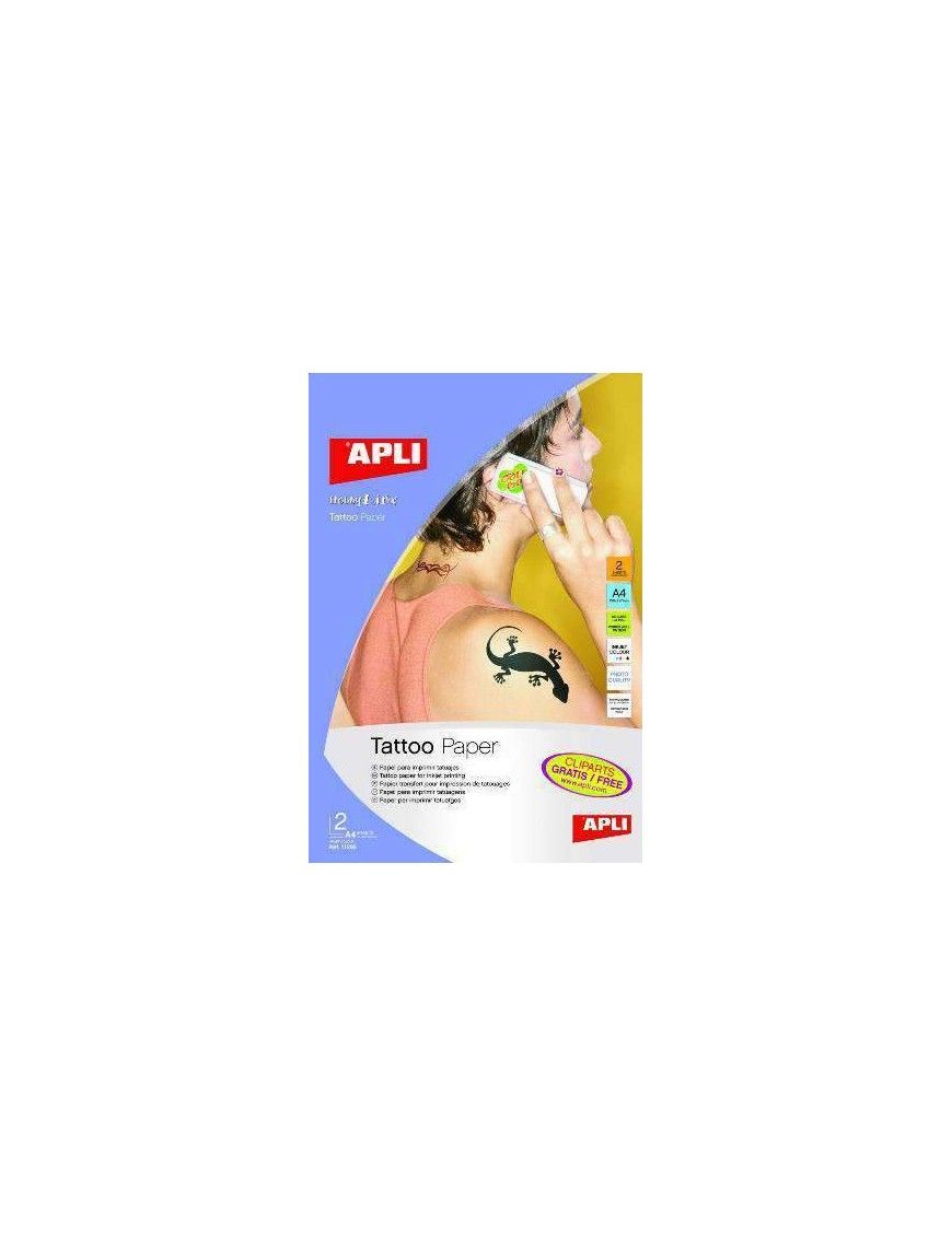 PACK 2 HOJAS DE PAPEL PARA TATUAJES APLI 11295