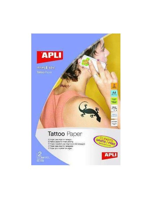 PACK 2 HOJAS DE PAPEL PARA TATUAJES APLI 11295