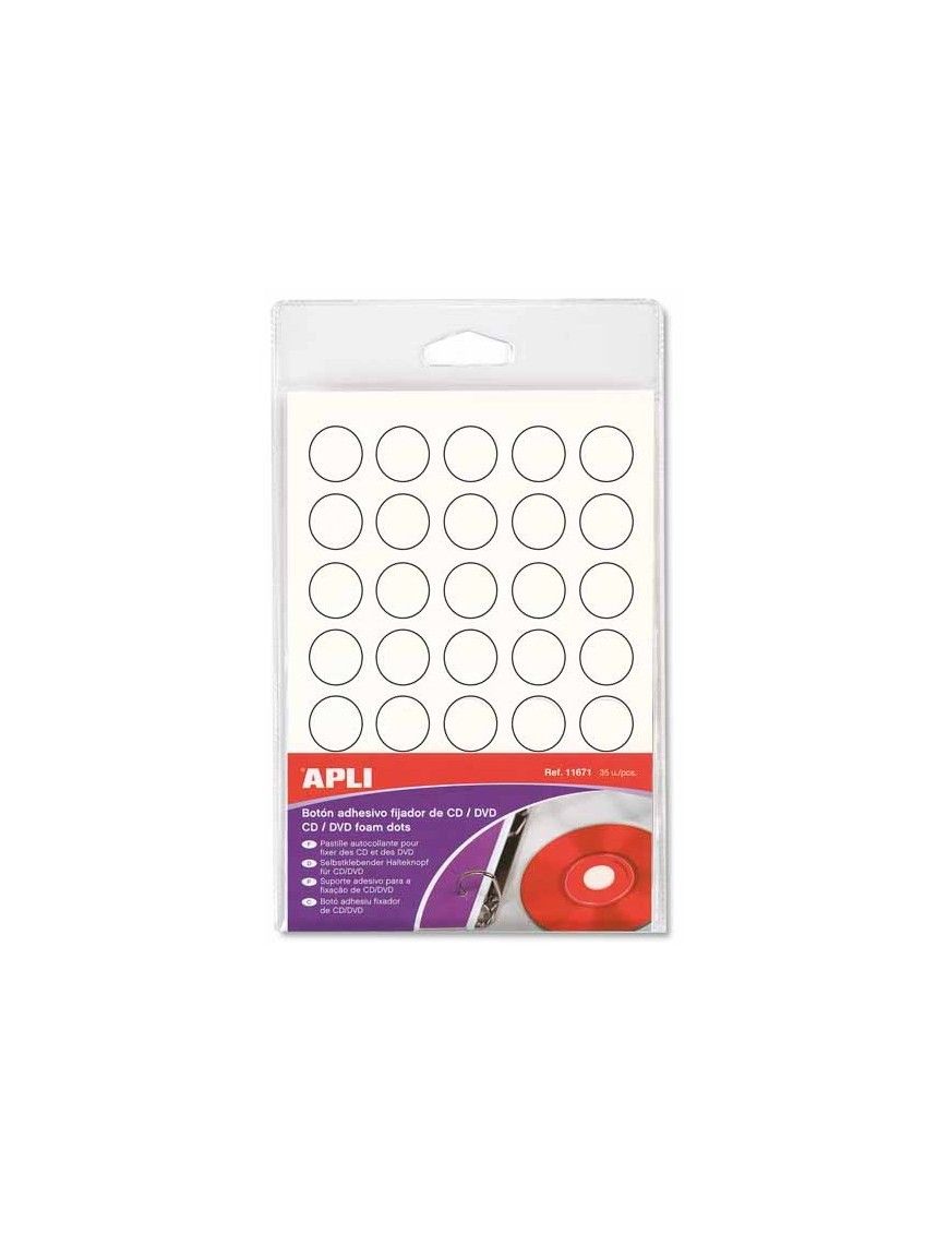 BOTON ADHESIVO FIJADOR PARA CD BLANCO