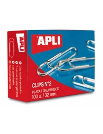 CLIPS PLATEADOS Nº4 APLI 50 MM C/80 UDS