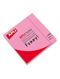 APLI NOTAS ADHESIVAS 75X75 ROSA BRILLANTE