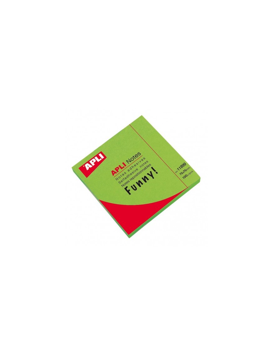 APLI NOTAS ADHESIVAS 75X75 VERDE BRILLANTE