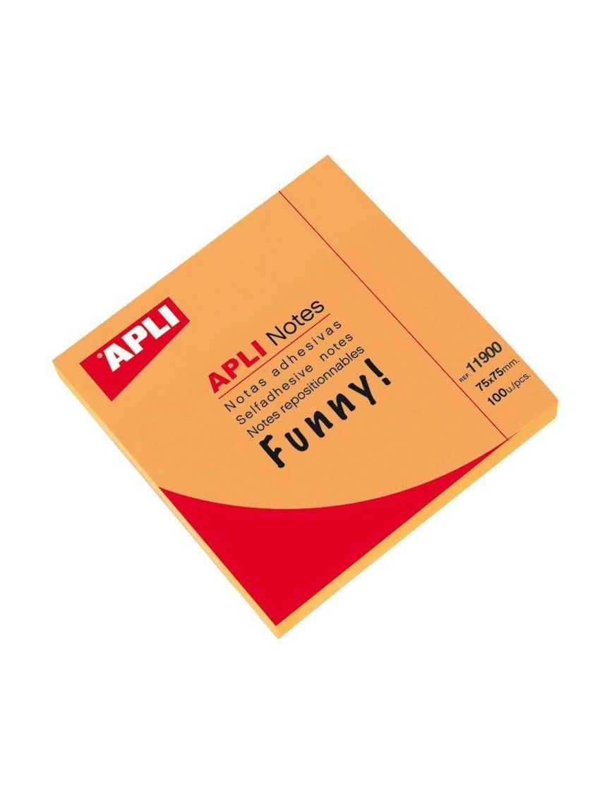 APLI NOTAS ADHESIVAS 75X75 NARANJA BRILLANTE