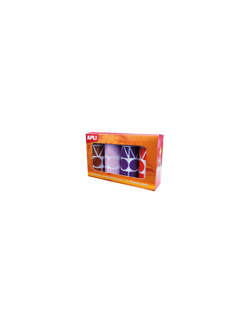 CAJA GOMETS GIGANTES 4 COLORES SURTIDOS 27 MM APLI