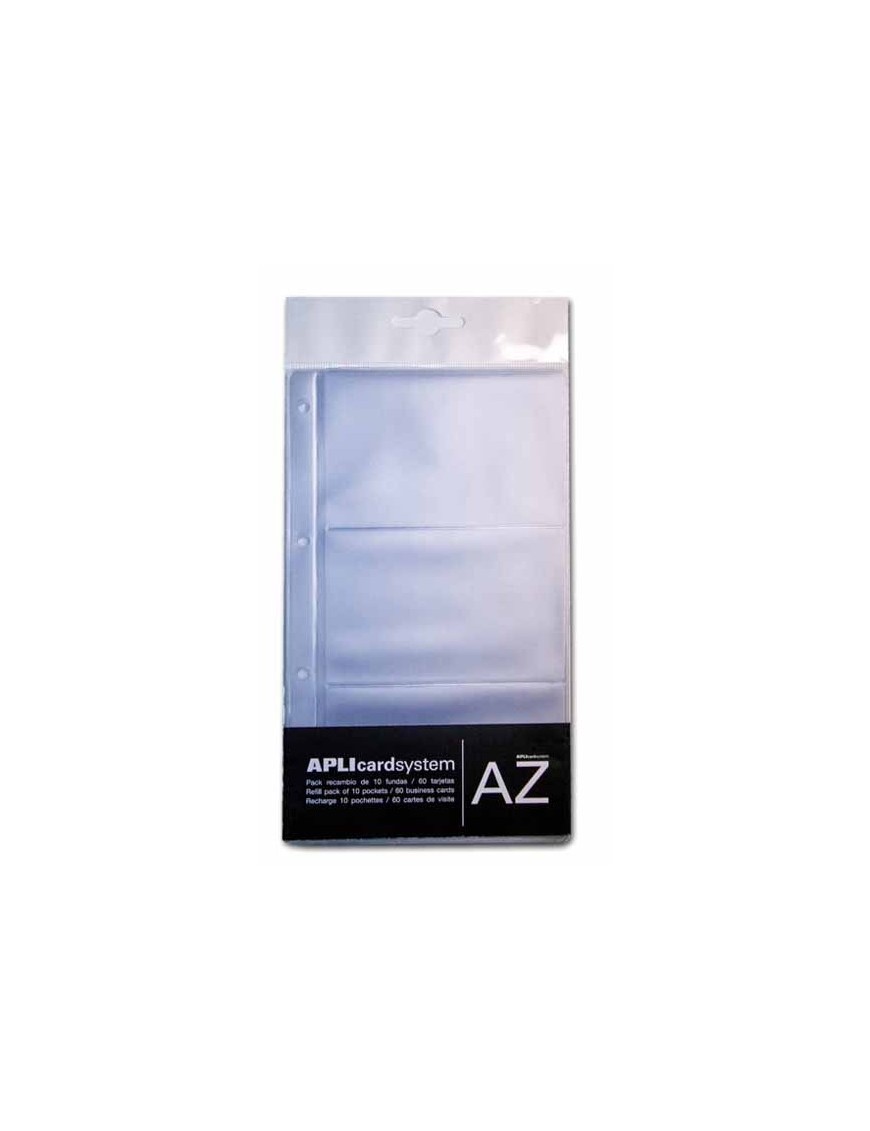 FUNDAS DE RECAMBIO PARA TARJETERO PVC APLI 12257