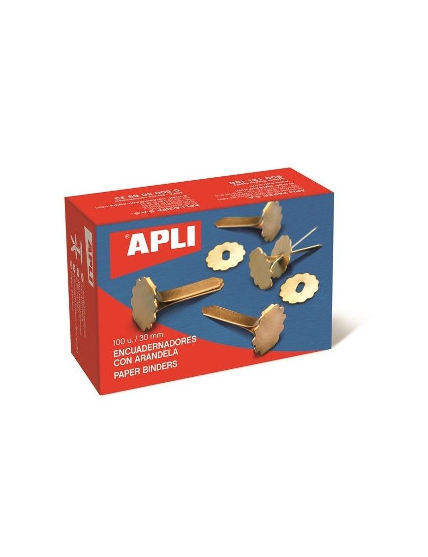 CAJA 100 ENCUADERNADORES 18 MM CON ARANDELA APLI