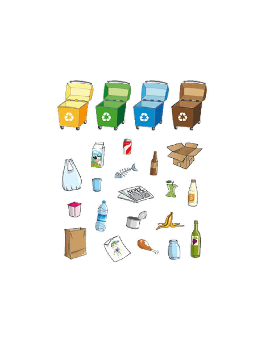 BOLSA CON GOMETS TEMATICOS RECICLAJE APLI