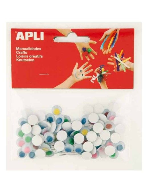 APLI BOLSA CON 100 OJOS MOVILES PUPILAS DE COLORES