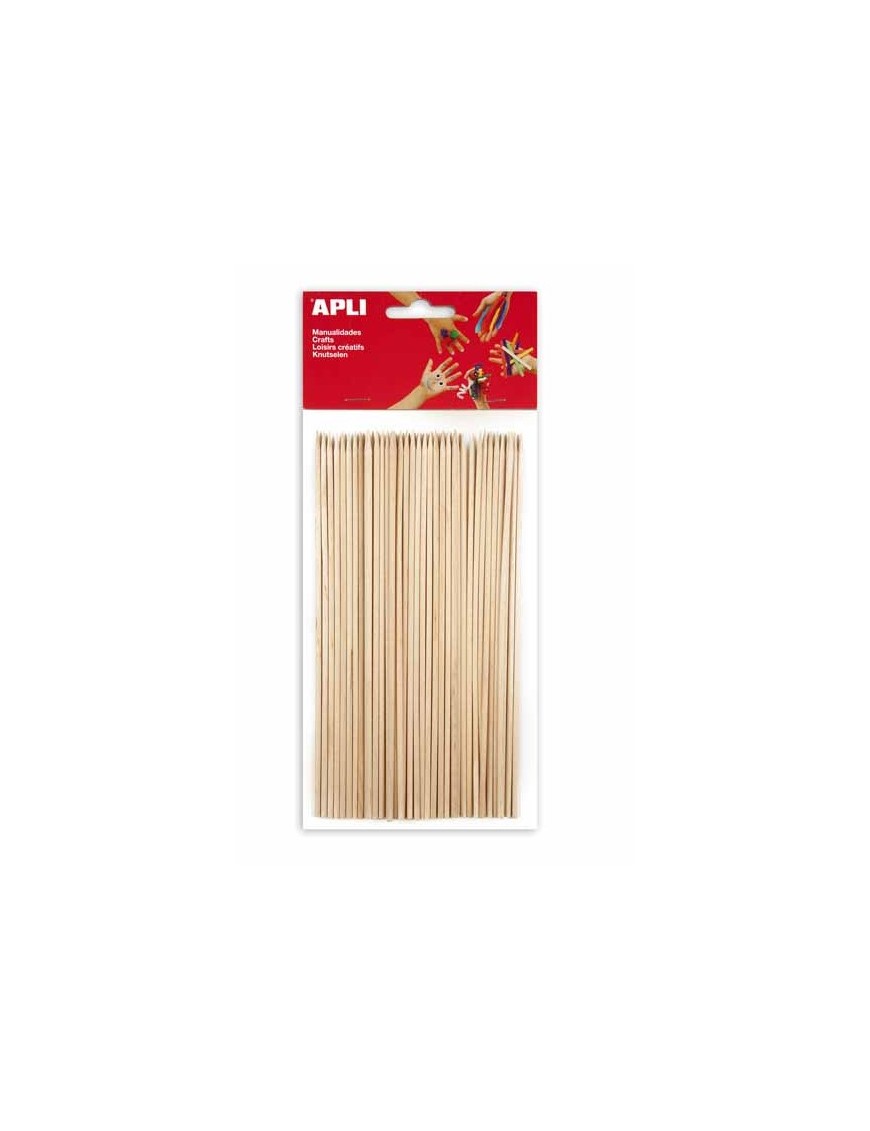 APLI 50 PALOS REDONDOS DE MADERA COLOR NATURAL