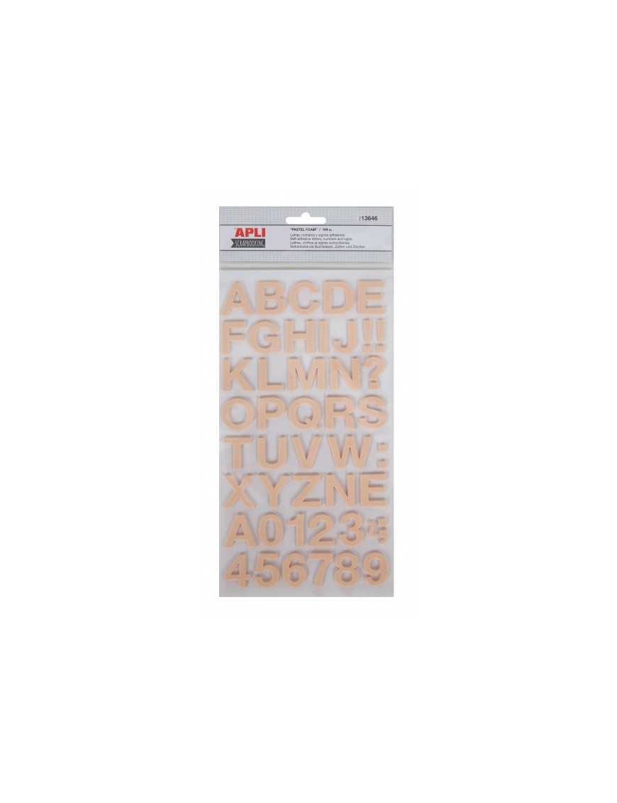 GOMA EVA STICKERS LETRAS NUMEROS GRIS 13646
