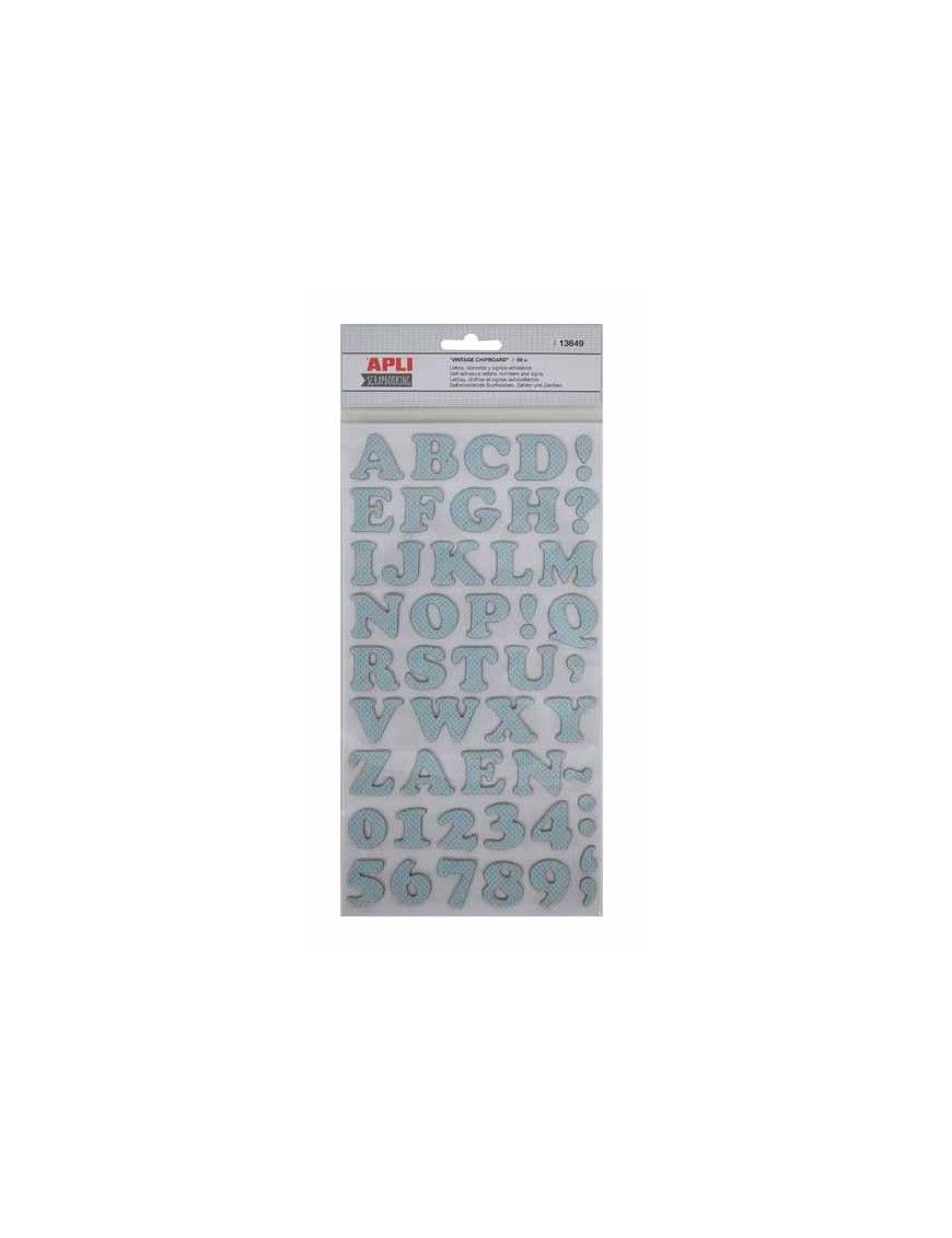 STICKERS CARTON ADHESIVO LETRAS NUMEROS APLI 13649