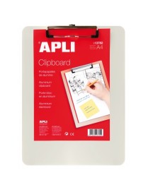 PORTA BLOC A4 CON PINZA Y BASE DE ALUMINIO APLI