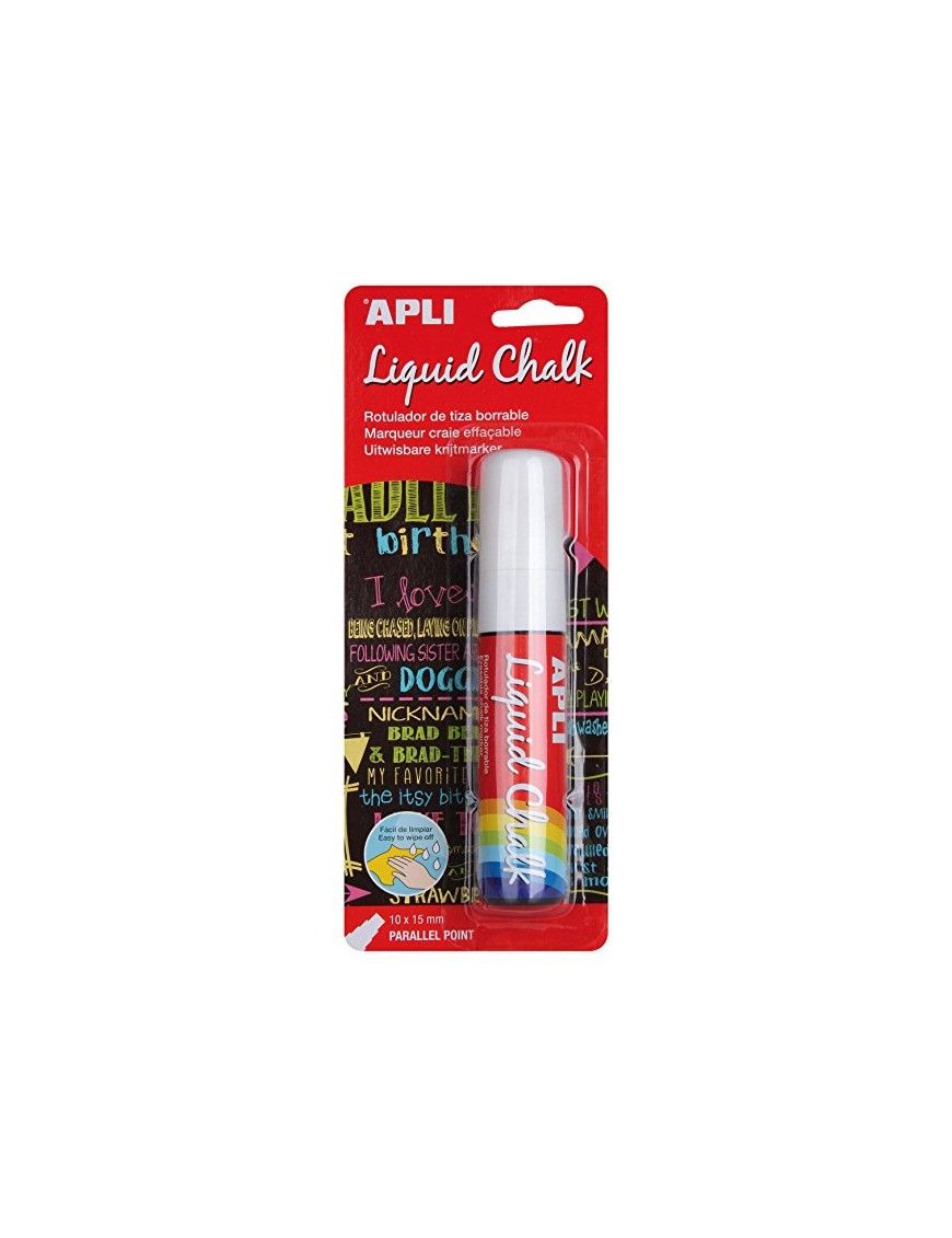 ROTULADOR TIZA LIQUID CHALK BLANCO PUNTA BISELADA
