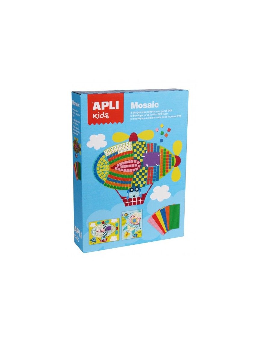 CAJA GOMA EVA PARA PRIMARIA MOSAICO COHETE-GLOBO