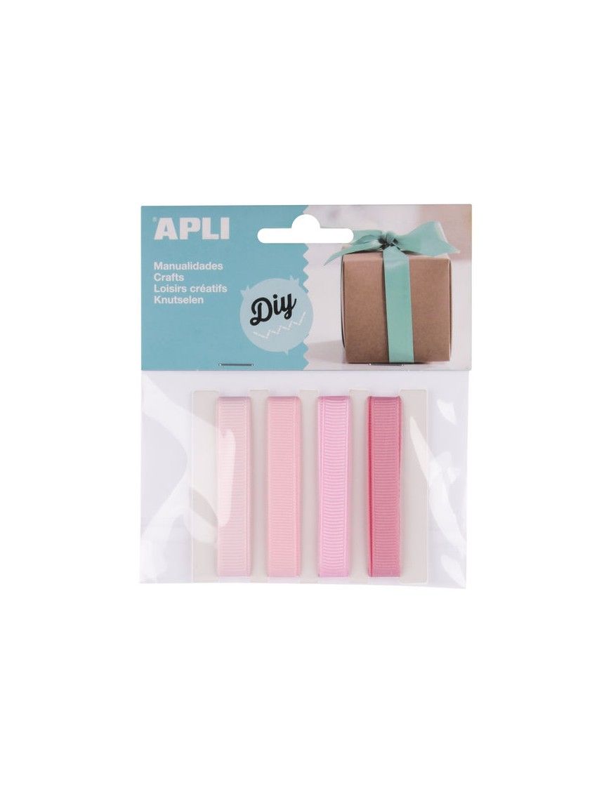 APLI BOLSA 4 CINTAS TONOS ROSAS 1X95 CM.