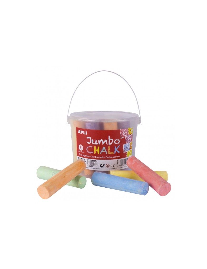 CUBO DE 20 TIZAS SUELO JUMBO REDONDA COLOR APLI