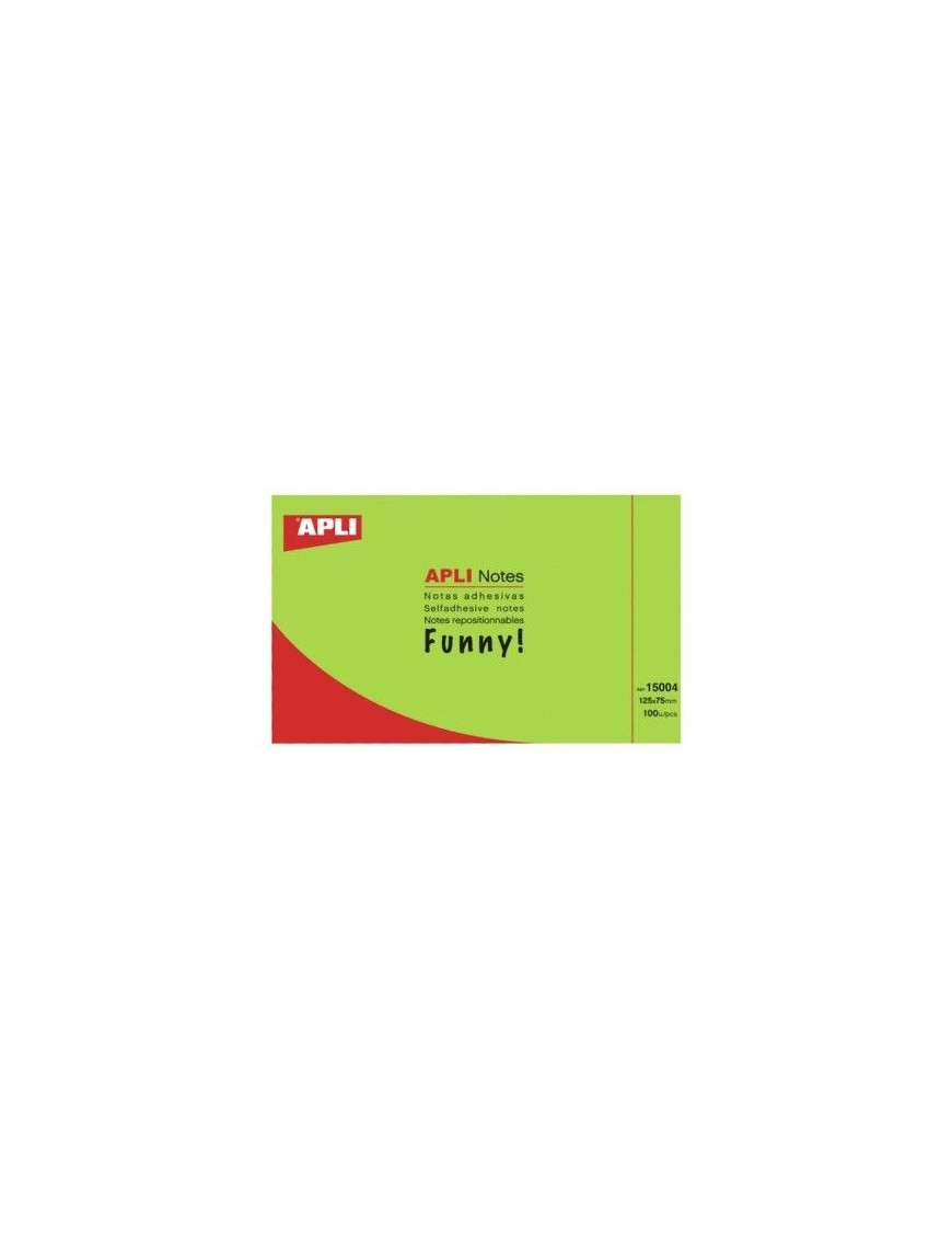 APLI NOTAS ADHESIVAS 125X75 VERDE BRILLANTE