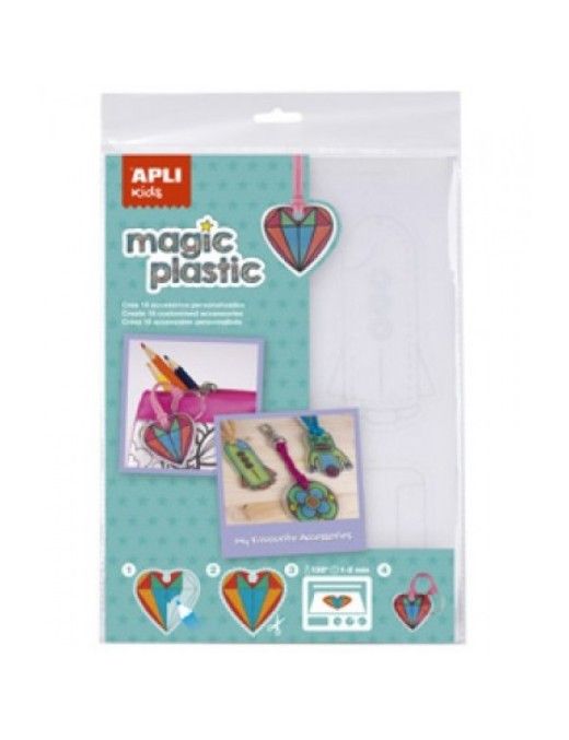 BOLSA CON 4 HOJAS DE PLASTICO MAGICO TRANSP. APLI