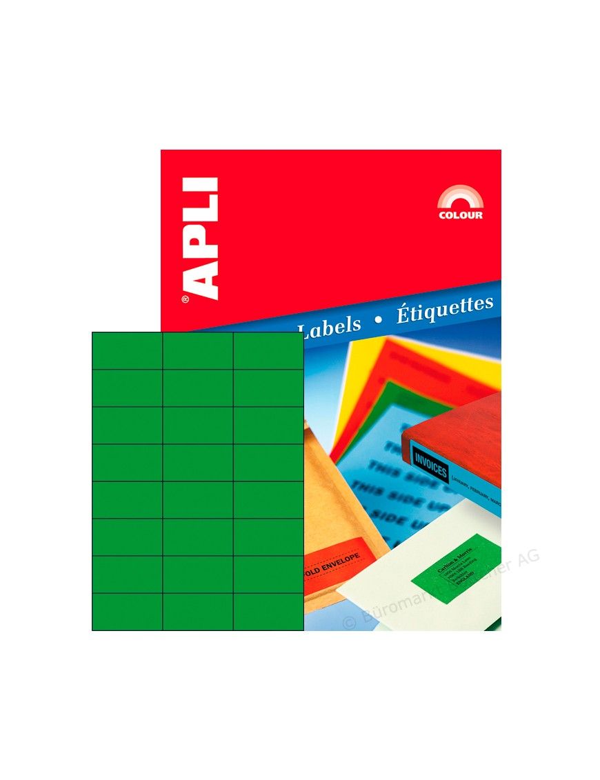APLI 1594 PACK DE 480 ETIQUETAS VERDES 70X37