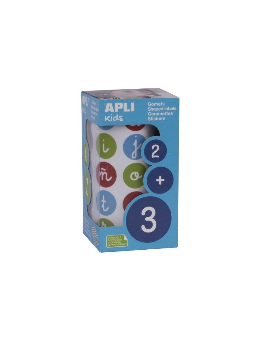 ROLLO GOMETS APLI ABC MINISCULA COLORES 20 MM