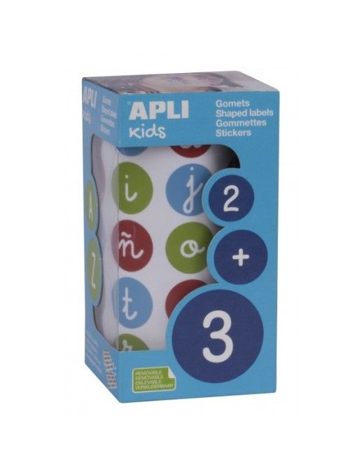 ROLLO GOMETS APLI ABC MINUSCULA COLORES 20 MM