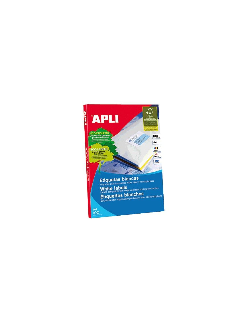 APLI 2415 CAJA 1800 ETIQUETAS BLANCAS. 707522