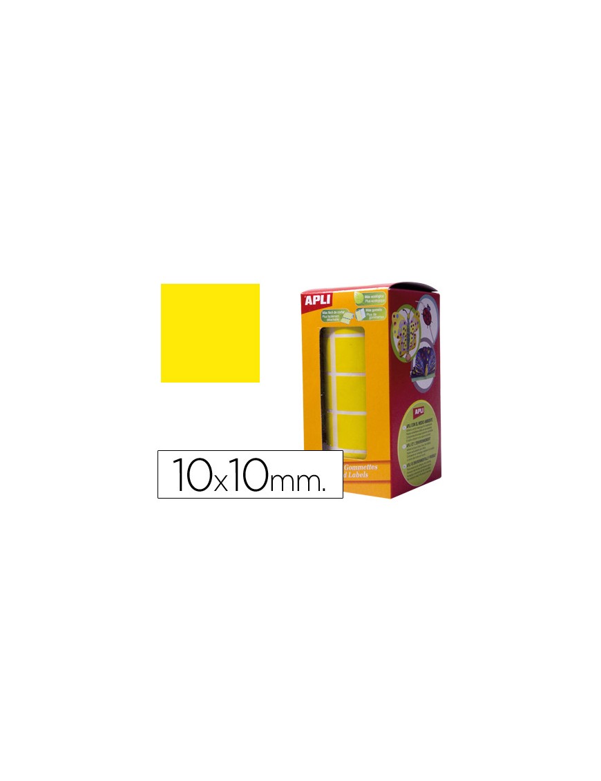ROLLO GOMETS CUADRADOS AMARILLOS 10 MM. APLI