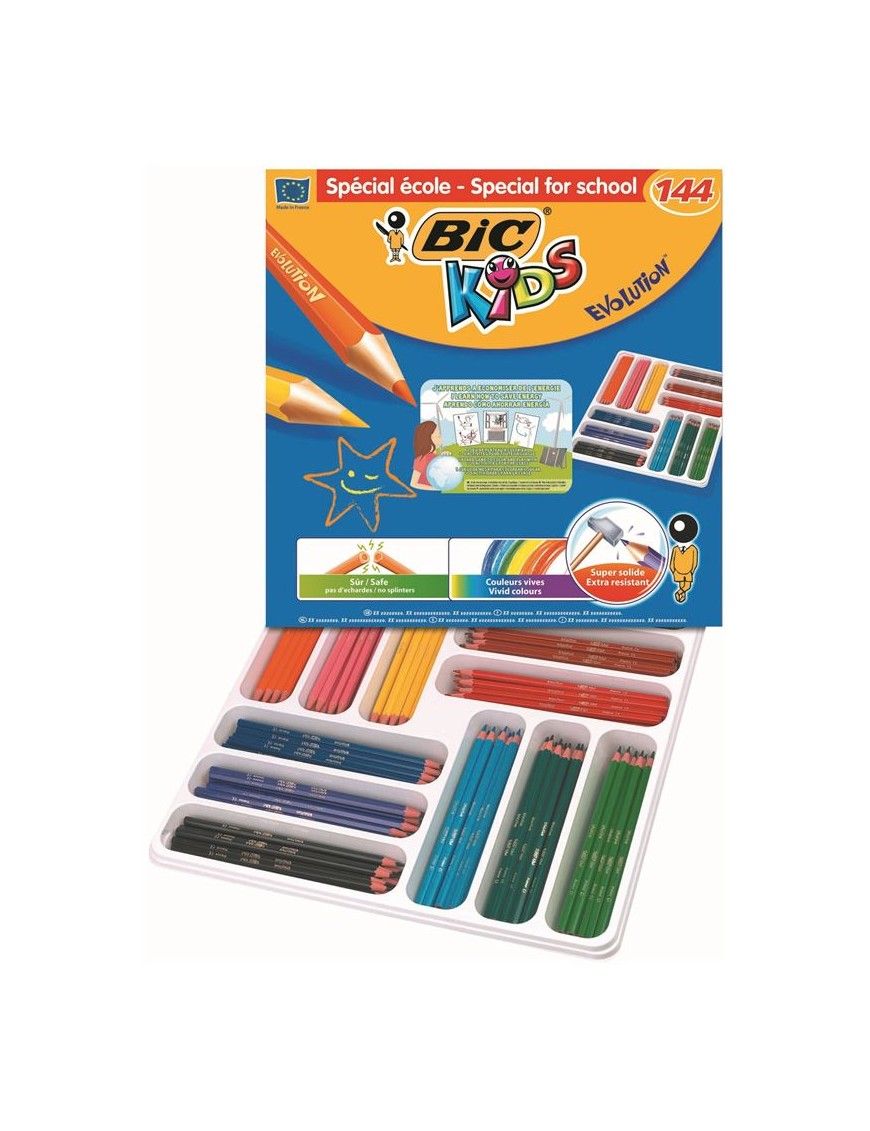LAPICES COLOR BIC KIDS EVOLUTION 144UDS